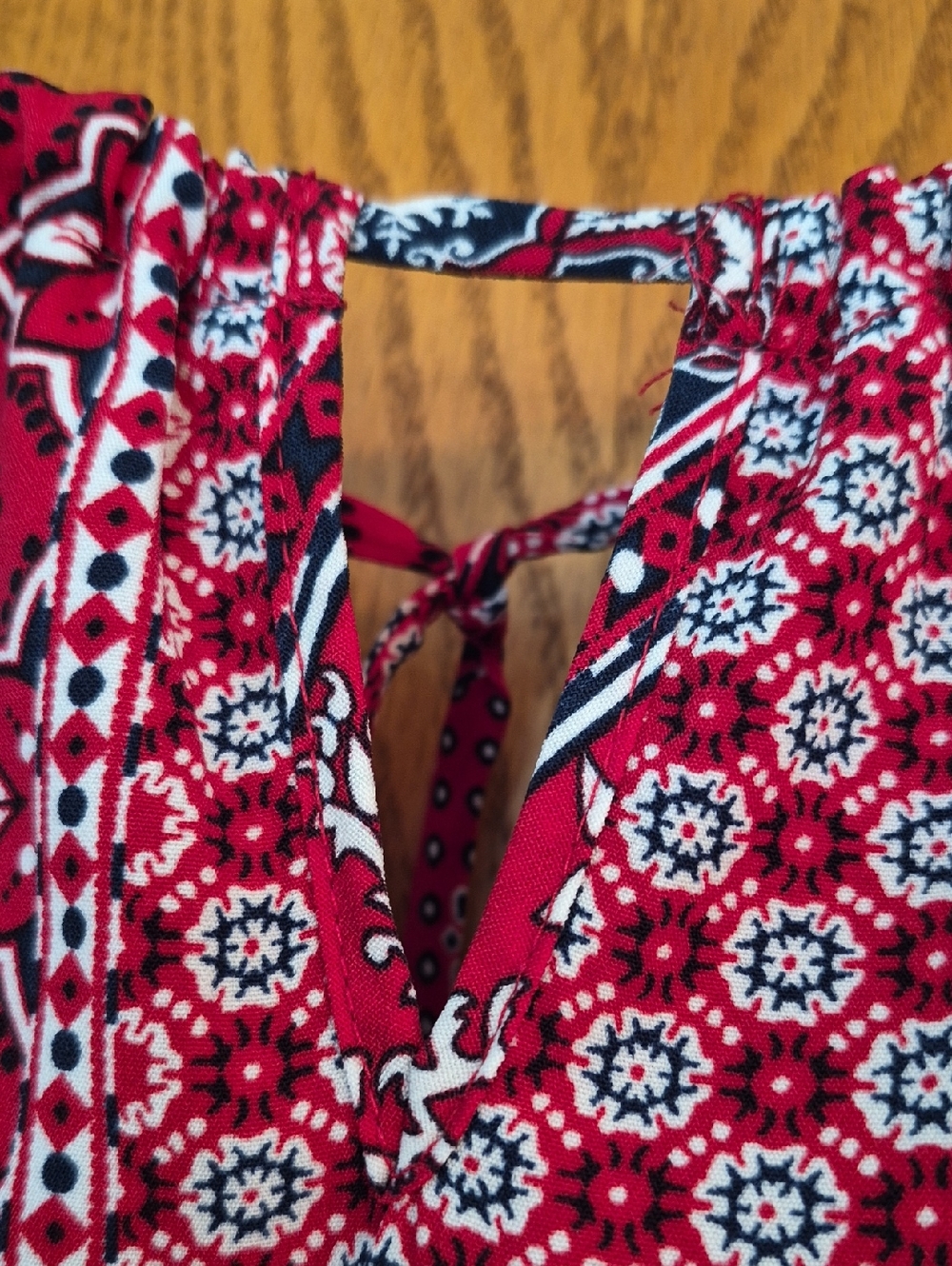 💐Cute No Boundaries Red White & Blue Tank Top with Lace Fringe Jr Sz XL (15-17) - Picture 3 of 7